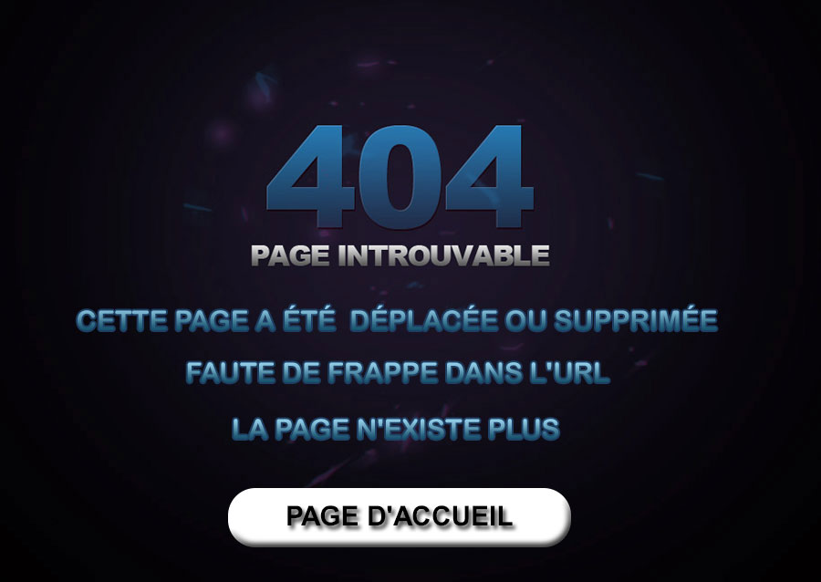 Error 404 Page introuvable